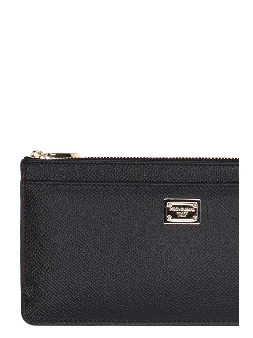 Black leather logo-plaque purse DOLCE&GABBANA | BI1265A100180999